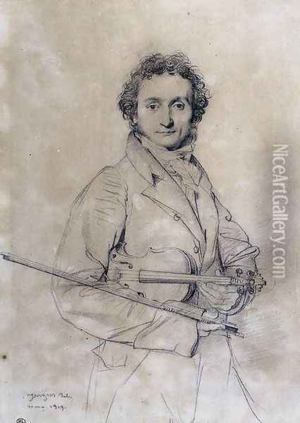 The Violinist Niccolò Paganini Oil Painting - Jean Auguste Dominique Ingres