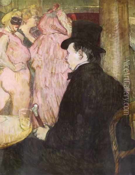 Maxime Dethomas, Au Bal de l'Opera Oil Painting - Henri De Toulouse-Lautrec
