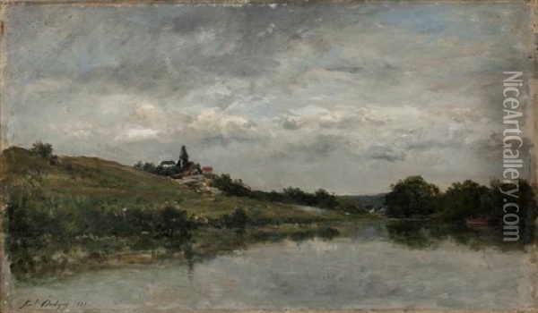 The Seine Oil Painting - Karl Pierre Daubigny