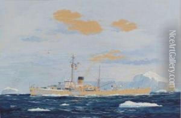 U.s. Coast Guard Cutter George W. Campbell Oil Painting - Worden G. Wood