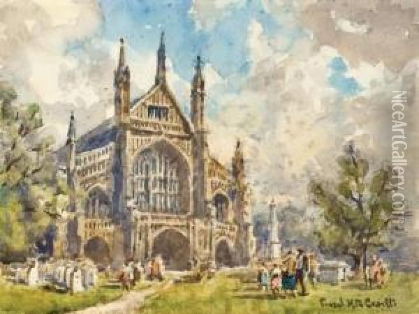 Winchester Cathedral Oil Painting - Conrad H.R. Carelli