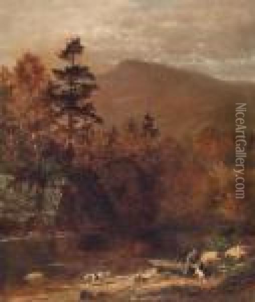 Peabody River Oil Painting - James Brade Sword