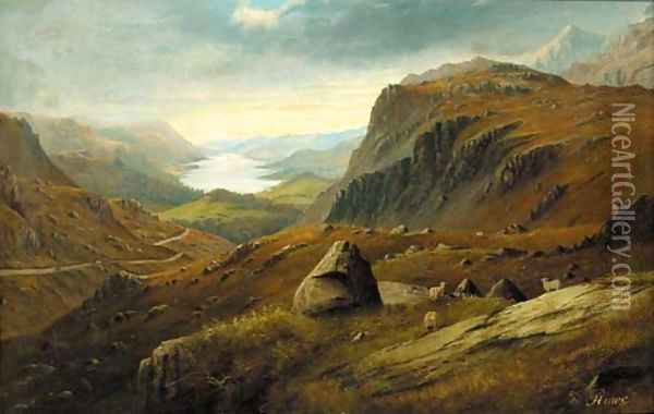 An extensive Highland landscape, thought to be Loch Ness Oil Painting - C. Howe