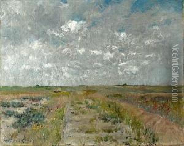 Long Island Landscape Oil Painting - William Merritt Chase