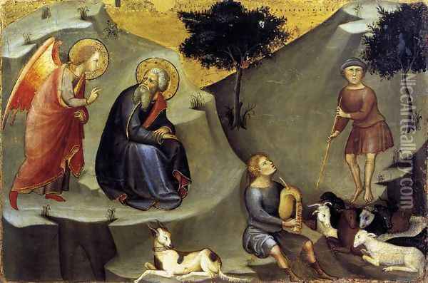 The Annunciation to Joachim c. 1383 Oil Painting - Manfredi de Battilor Bartolo Di Fredi Fredi
