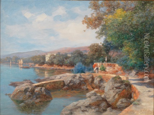 Am Strande Von Abbazia Oil Painting - Karl Eduard Onken