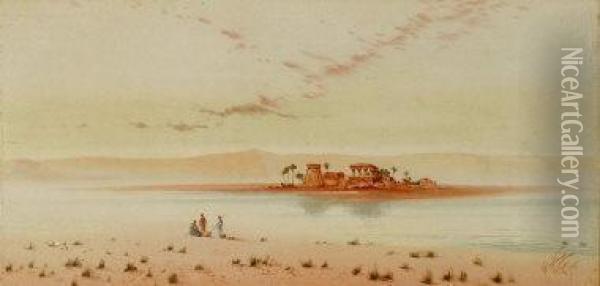 Cairo Ruins Oil Painting - Henry Stanton Lynton
