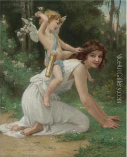 Venus And Cupid Oil Painting - Guillaume Seignac