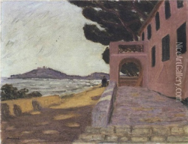 La Maison Rouge, Pointe Sainte-hospice (cap Ferrat) Oil Painting - Eugene Antoine Durenne