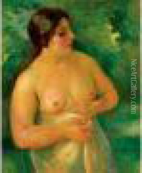 Femme En Buste Oil Painting - Henri Ottmann