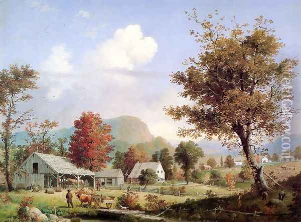 Cider Pressing Oil Painting - George Henry Durrie