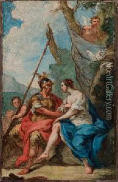 Venere E Marte Oil Painting - Giovanni Antonio Pellegrini