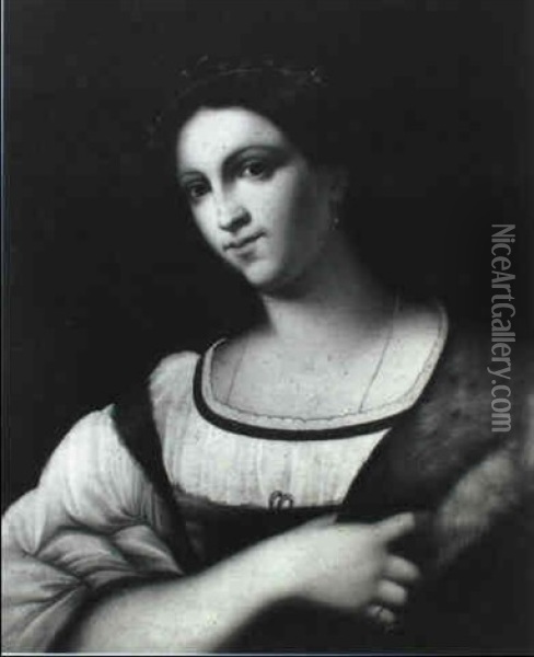 Portrait Of A Lady, Half-length Oil Painting - Sebastiano Del Piombo