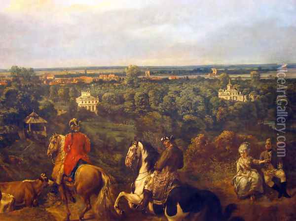 view on Lazienki in Warsaw Oil Painting - (Giovanni Antonio Canal) Canaletto