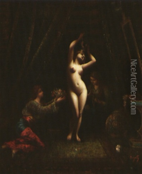 La Danseuse Du Harem Oil Painting - Frederic Borgella