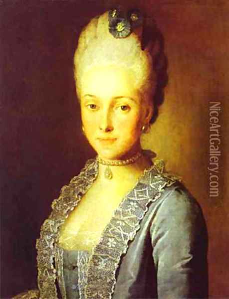 Portrait Of Alexandra Perfilyeva Nee Countess Tolstaya Oil Painting - Carl-Ludwig Christinek