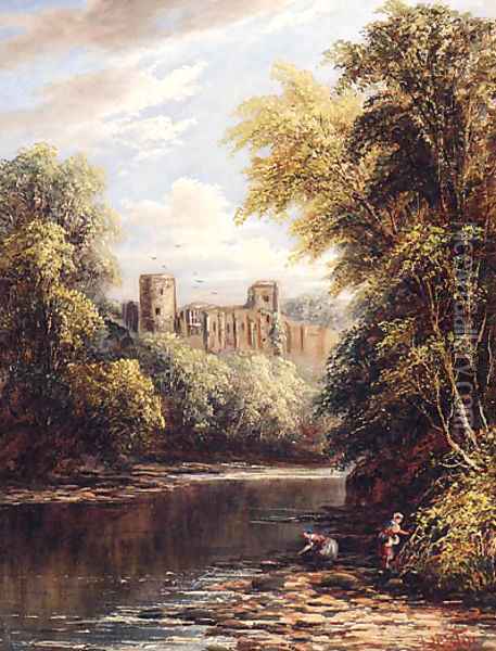 Barnard Castle, On The River Tees, Durham Oil Painting - John Mellor