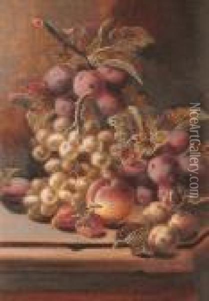 Still Lives Of Fruit. Oil Painting - Oliver Clare