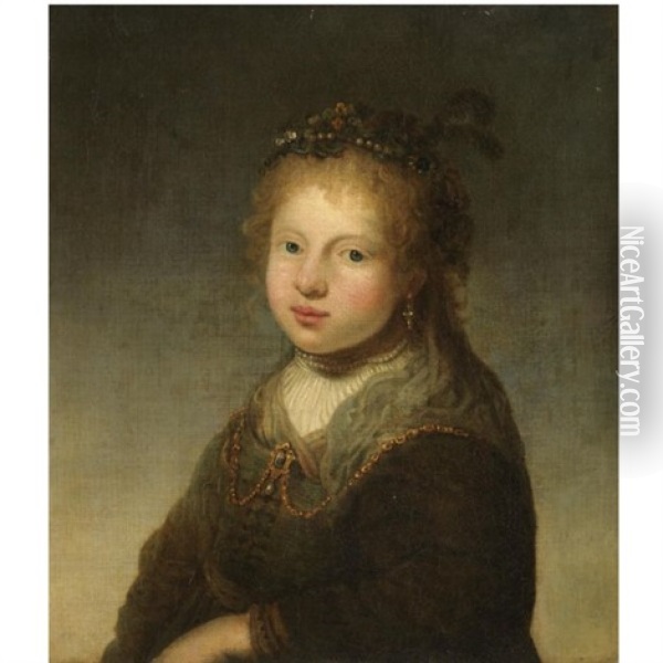 A Young Shepherdess Oil Painting - Govaert Flinck