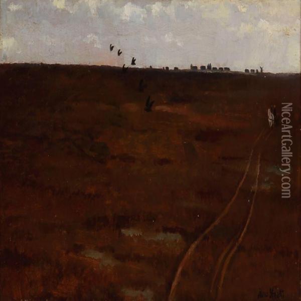 Moor Landscape Oil Painting - Hans Ludvig Smidth