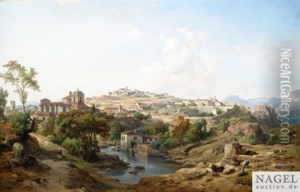 Blick In Die Landschaft In Der Umgebung Von Brescia Oil Painting - Albert Emil Kirchner