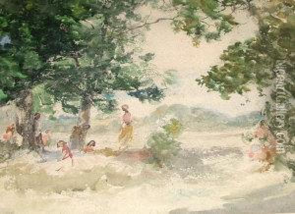 Summer Picnic Oil Painting - Frederick C. Mulock