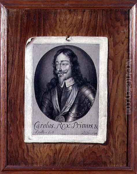 Trompe LOeil Still Life of a Print of Charles I (1600-49) 1698 Oil Painting - Edwart Collier