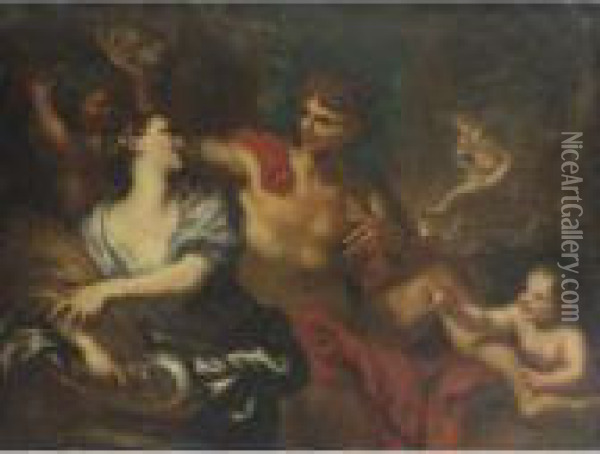 Sine Cerere Et Baccho Friget Venus Oil Painting - Domenico Piola