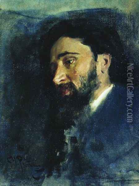 Portrait of writer Vsevolod Mikhailovich Garshin Oil Painting - Ilya Efimovich Efimovich Repin