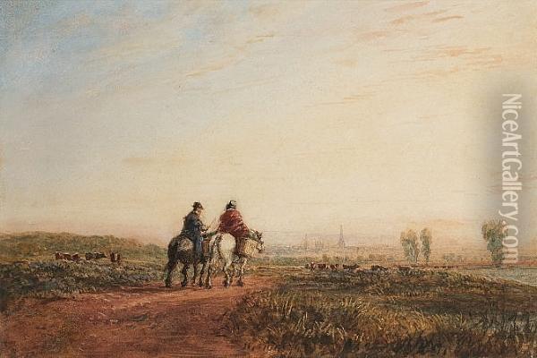 Going To Market, Possibly Coventry Oil Painting - David I Cox