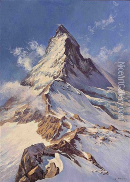 Matterhorn Oil Painting - Leopold Scheiring