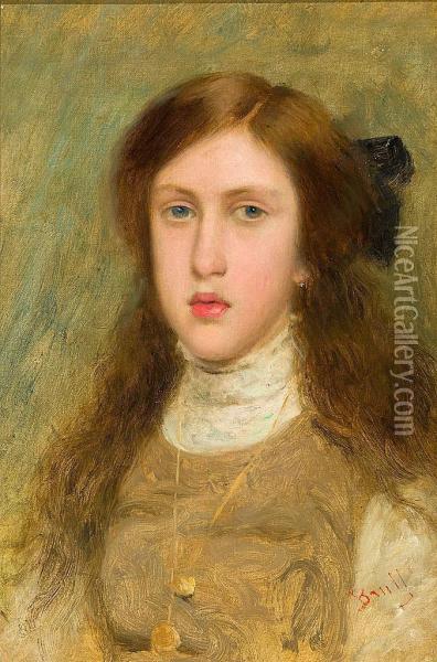 Retrato De Una Joven Oil Painting - Joan Brull