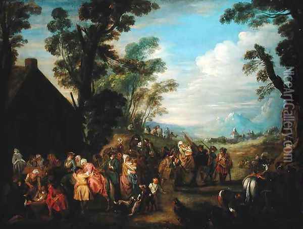 Leaving for the War Oil Painting - Jean-Baptiste Joseph Pater