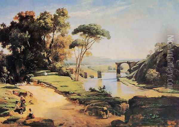 The Pont de Narni Oil Painting - Jean-Baptiste-Camille Corot