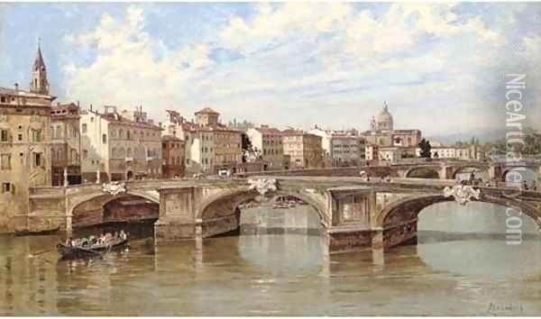 Ponte Santa Trinite, Florence Oil Painting - Antoinetta Brandeis
