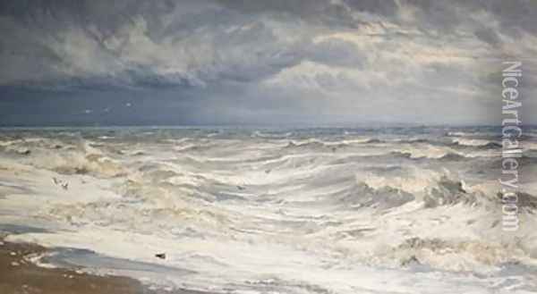 Winter Gale in the Channel 1872 Oil Painting - Henry Moore
