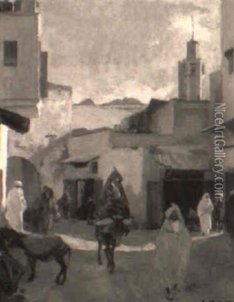 Nordafrikanische Strassenszene Oil Painting - Kurt Leyde