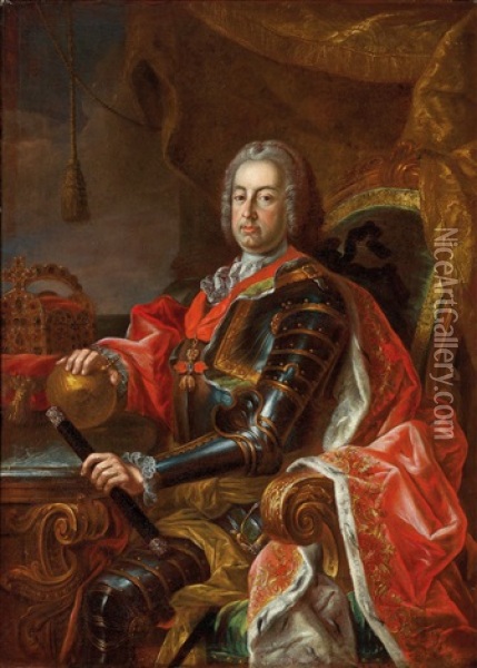 Bildnis Des Kaisers Franz I. Stephan (1708-1765) Oil Painting - Martin van Meytens the Younger