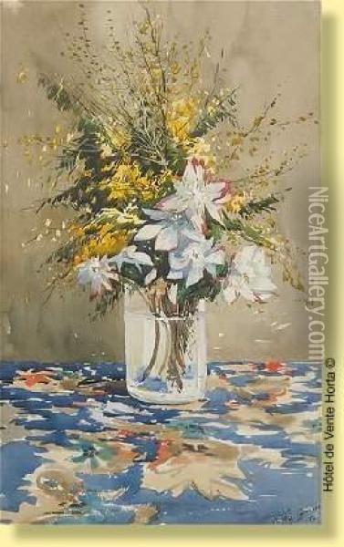 Vase Fleuri Oil Painting - Ferdinand Coenraets