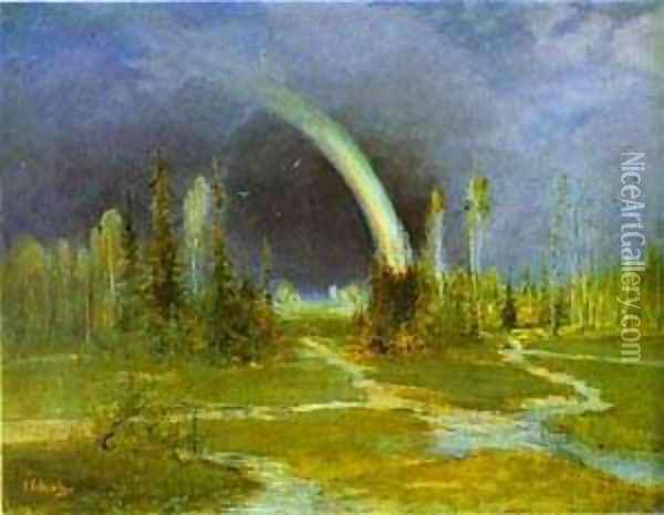 Landscape With A Rainbow 1881 Oil Painting - Alexei Kondratyevich Savrasov