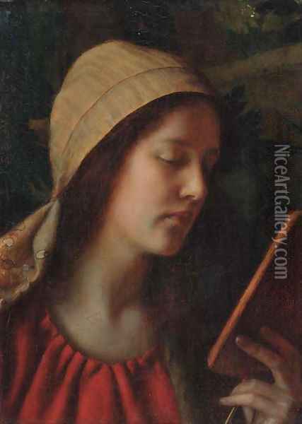 The young Polish Jewish girl Oil Painting - Simeon Buchbinder