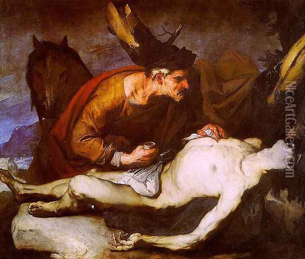 The Good Samaritan 1685 Oil Painting - Luca Giordano
