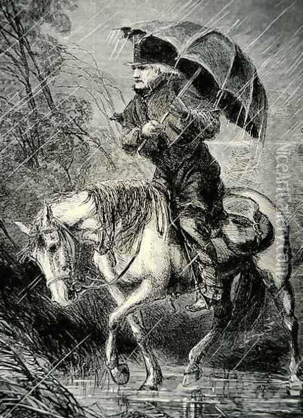 The Circuit Rider, illustration from Harpers Weekly, 12th October 1867 Oil Painting - Alfred R. Waud