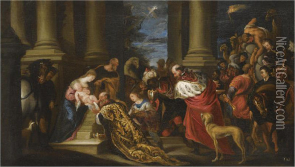 The Adoration Of The Magi Oil Painting - Juan Antonio De Frias Y Escalante