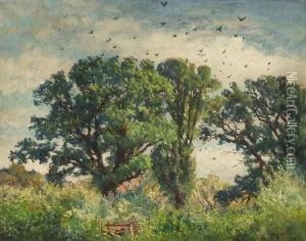 Buschwerk Und Baume Oil Painting - Carl Langhammer