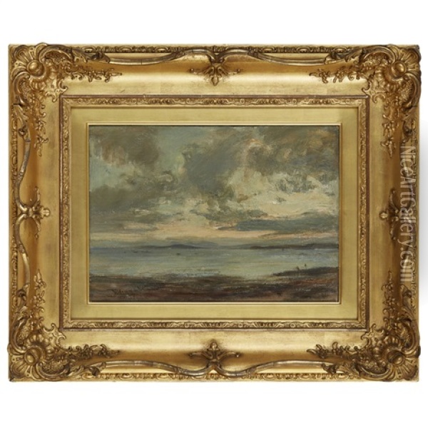 Sunset Over The Coast Oil Painting - Sir James Lawton Wingate