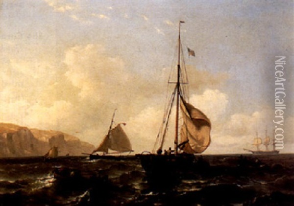 Shipping Near The Coast Oil Painting - Mauritz Frederick Hendrick de Haas