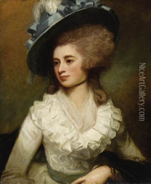 Portrait Of Lady Caroline Price Oil Painting - George Romney