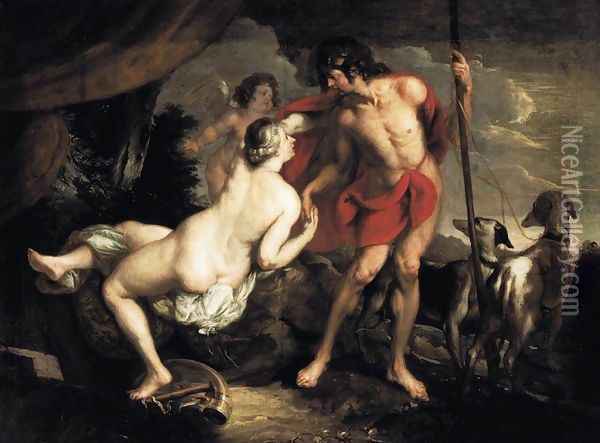 Venus and Adonis Oil Painting - Theodor Van Thulden