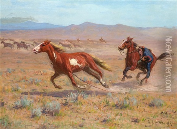 Chasing The Line Oil Painting - Richard Lorenz